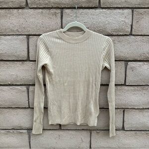 H&M Beige Ribbed Women's Sweater